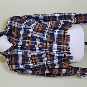 Mable Cropped Plaid Flannel Shirt